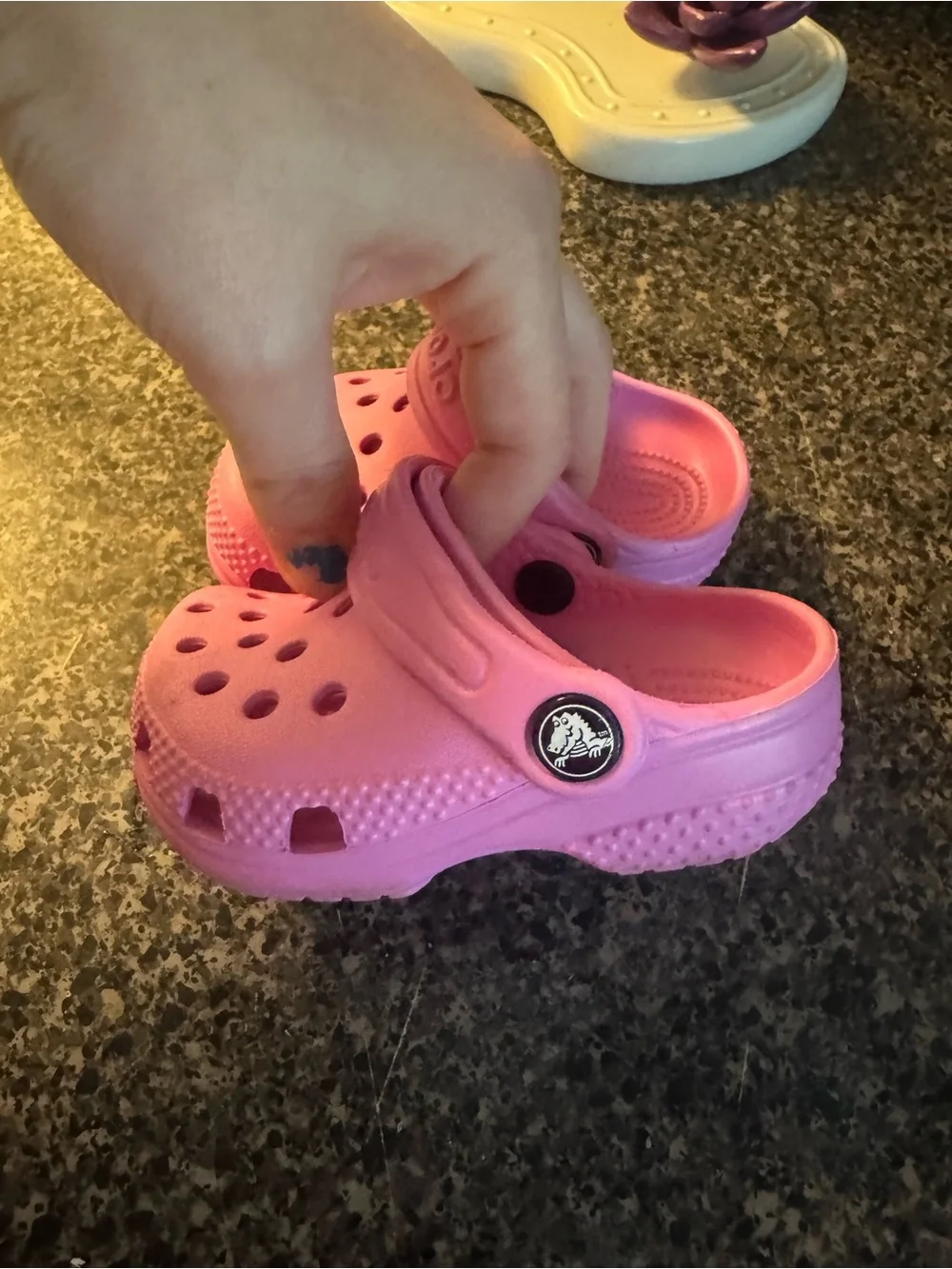 CROCS Baby Classic Clog - Bright Pink Size C2/C3 Worn a Handful Of Times